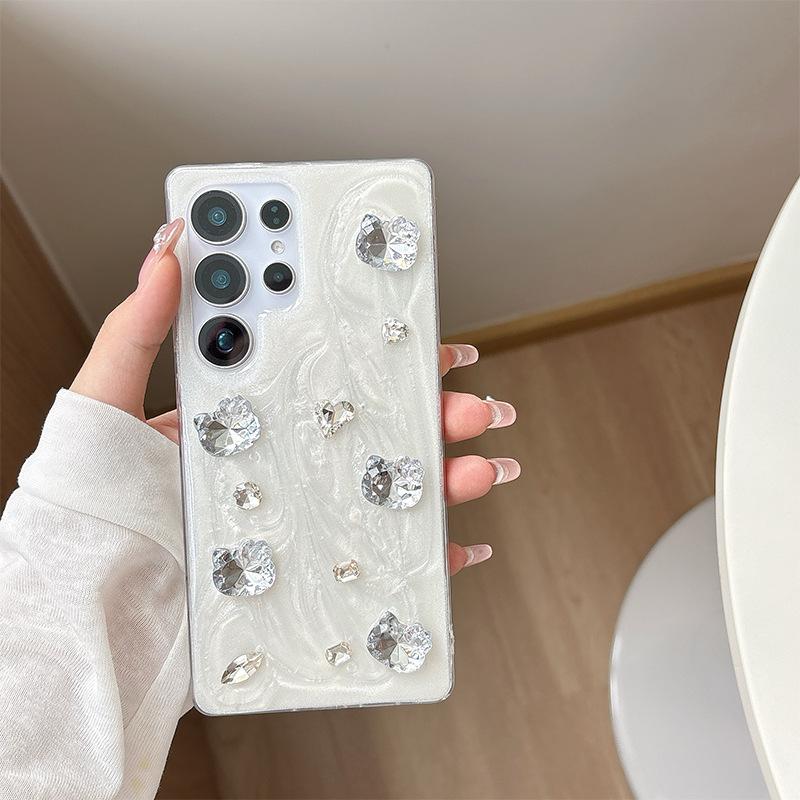 

Applicable To Samsung S23Plus Bow Kt Cat Mobile Phone Case S25 Rhinestone Love A36 Small Fresh Glitter Epoxy samsung a07 (thick shell)