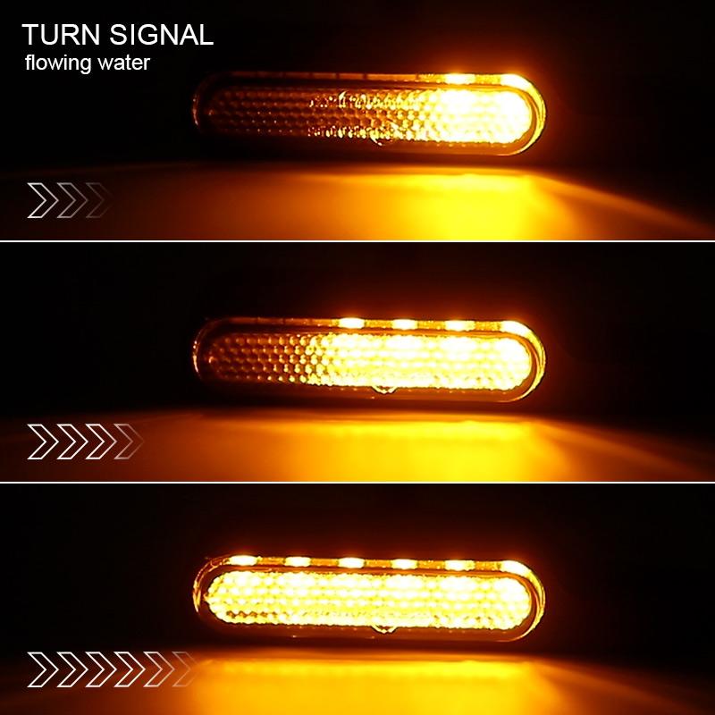 Motorcycle Mini LED Turn signals Handlebar Blinker Indicators Amber Flowing signal lamp DRL for honda yamaha kawasaki cafe racer