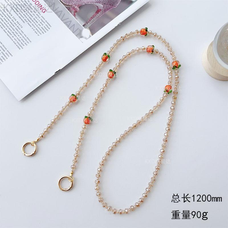 Persimmon Wish Crystal Beaded Phone Strap New Chinese Style Wrist Strap Short Fashion Internet Celebrity Pendant Wholesale for Women