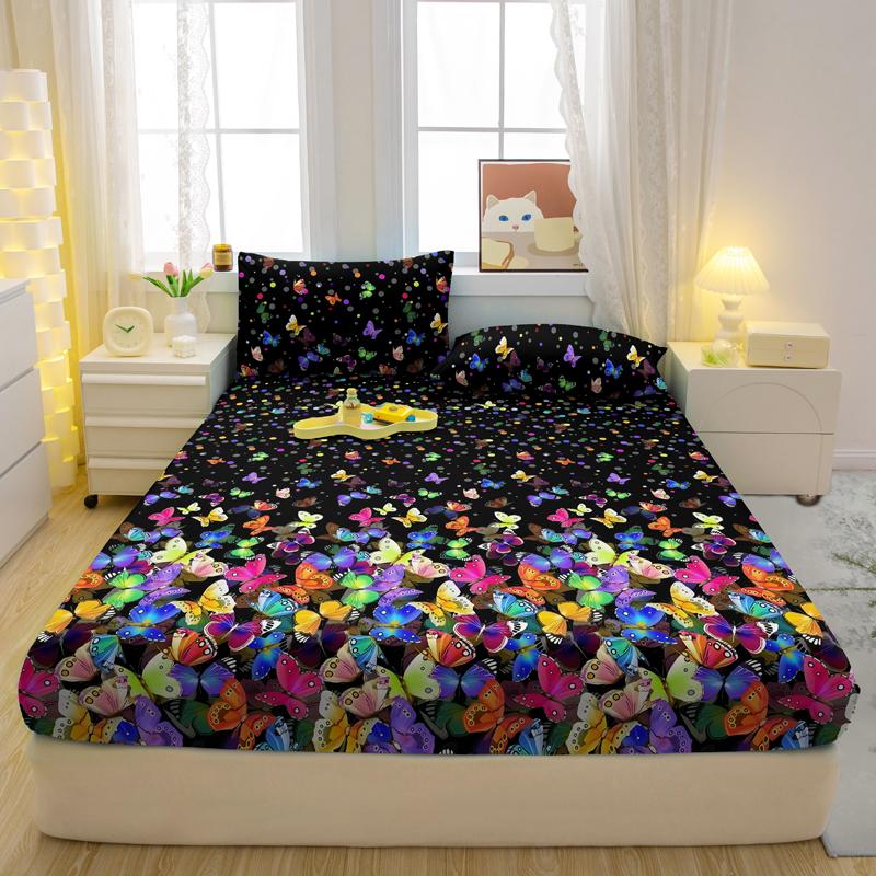 1 Einfaches Modernes Sternenmuster Gedrucktes Mattes Spannbettlaken, Schlafzimmer Gedruckte Bettdecke, Bettwäsche (Ohne Kissenbezüge)