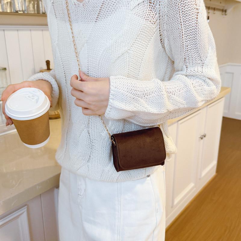 Urban Minimalist Pu Small Square Bag With Chain Strap For Daily Use