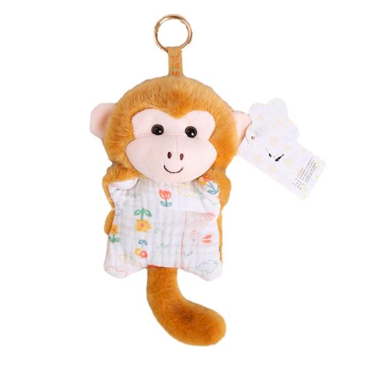 

Doll Pendant Cartoon Elephant Monkey Fox Frog Design Plush Keychain Bags Backpacks Keys
