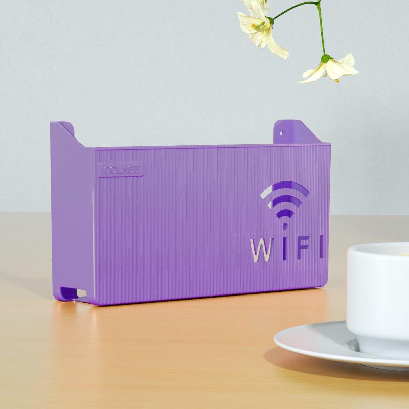Punch-Free Wall-Mounted Wireless Router and Cable Organizer Box