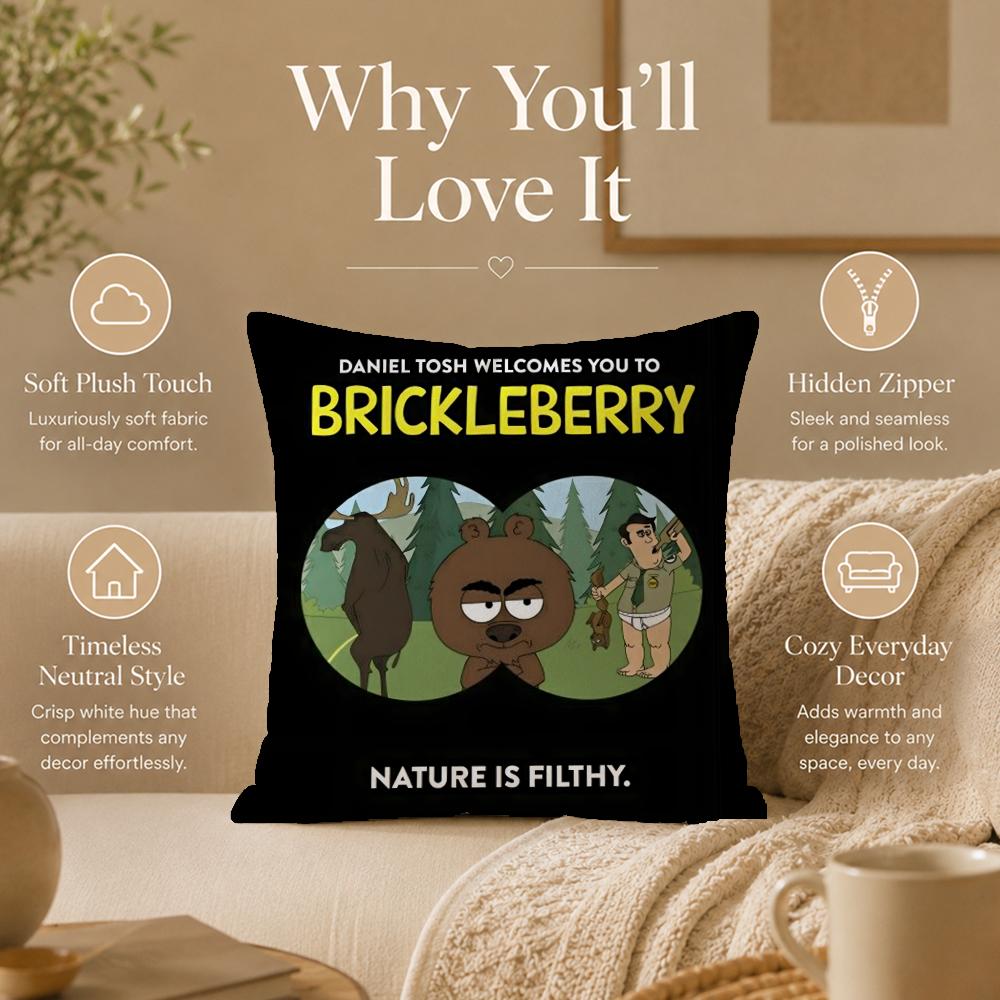 Cartoon B-BrickleberryS Cushion Cover Double-Sided Printed Pillow Cover Hypoallergenic Dust-Mite Proof
