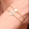 Women's Heart Shaped Hollow Pendant Adjustable Friendship Bracelet Set