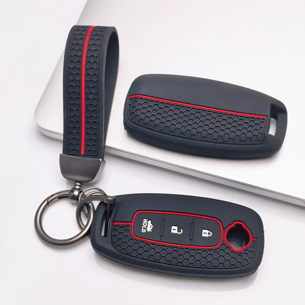 Key Fob Cover for Nissan Altima Sentra Rogue Pathfinder Frontier Murano Kicks Titan with Keychain Anti-Scratch Surface Shockproof Structure