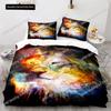 Lion Duvet Cover Set 3D Print Wild Animals Colourful King Queen Size For Kids Teens Adults Bedding Set Polyester Comforter Cover