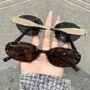 2Pcs Retro Fashion Trendy Metal & Plastic Combination Sunglasses Set Fashion Accessories/Oval Frame Design Party Beach Vacation