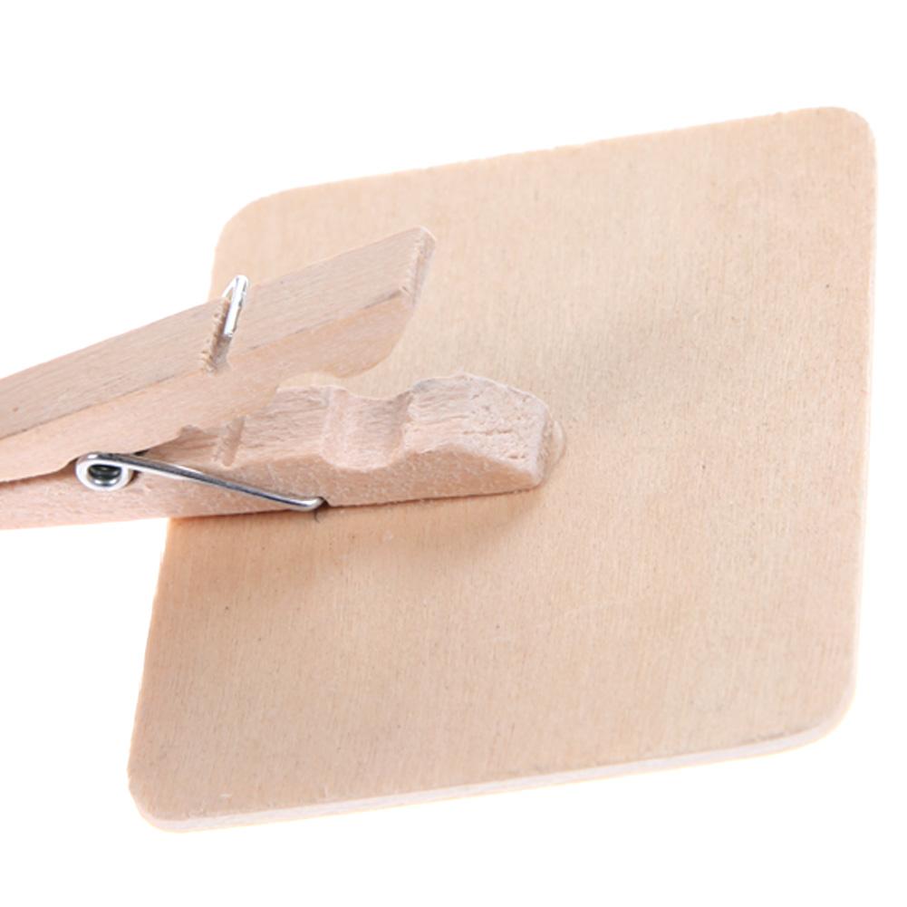 20pcs Blackboard Clip Party Props Wooden Clip Photos Peg Portable Memo Clips Ornaments Rectangle for Home Furnishing Decoration