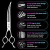 Fenice 7 Inch JP440C Steel Pet Grooming Curved Chunker Scissors Trimming Dog Hairdressing Beauty Magic Shears 70% ThinningRate