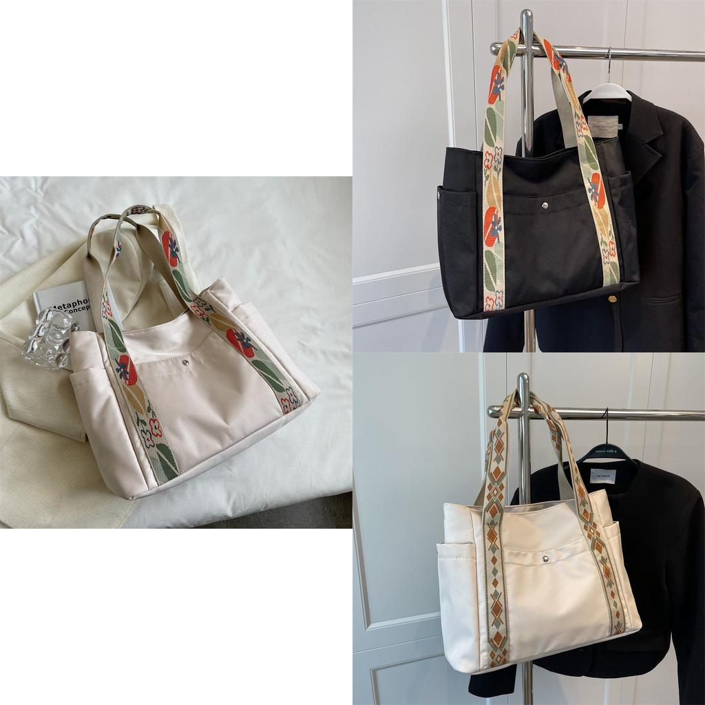 Large Capacity Tote Bag For Women 2024 New Trendy Street Style Canvas Shoulder Bag