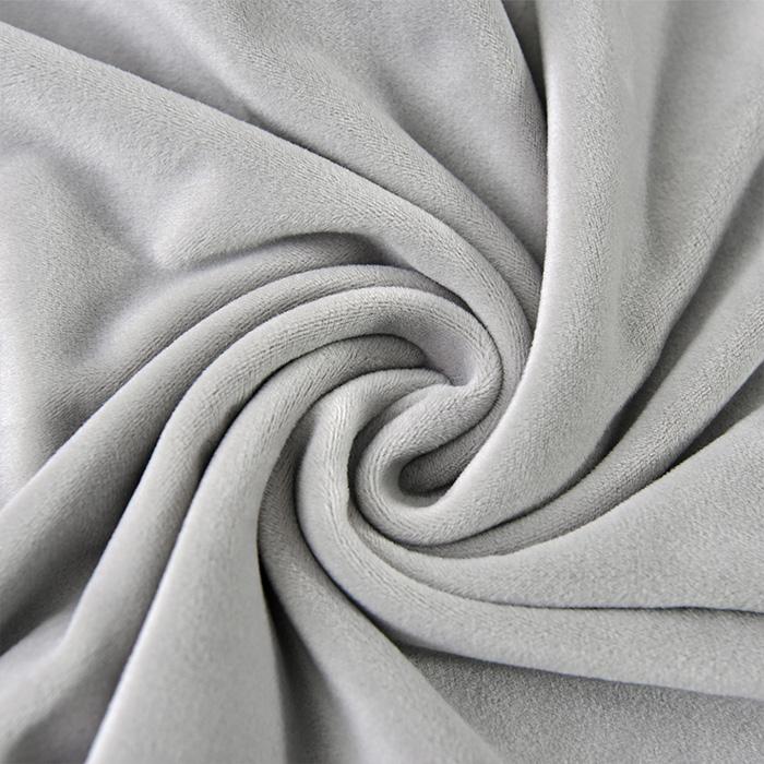 Club Armchair Cover, Velvet, Light Gray