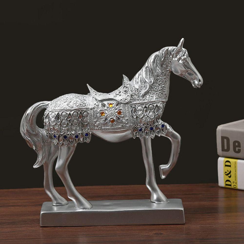 Modern Horse Ornaments Resin Miniatures Figurine Desktop Ornament Horse Statue  New Year