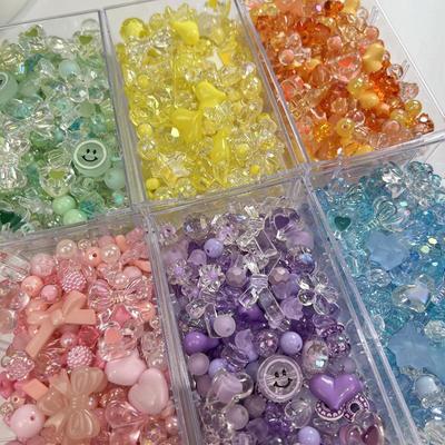 Acrylperlen DIY-Set: Gemischte Stile für Armbänder & Handyketten mit elastischem Band