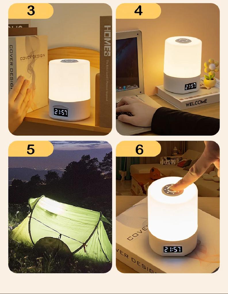 Rechargeable LED Night Light Timing Dimmable USB Table Lamp Baby Nursery Bedside Sleeping Reading Touch Switch Book Desk Lamp