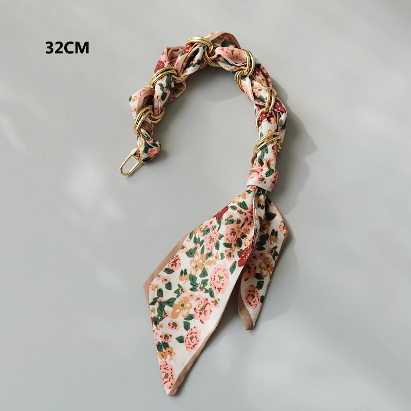 

Новая мода весна-зима женская сумка аксессуар часть цепи съемная замена красный горошек шелковый шарф ремешок женская цепочка «сделай сам» 32CM красный