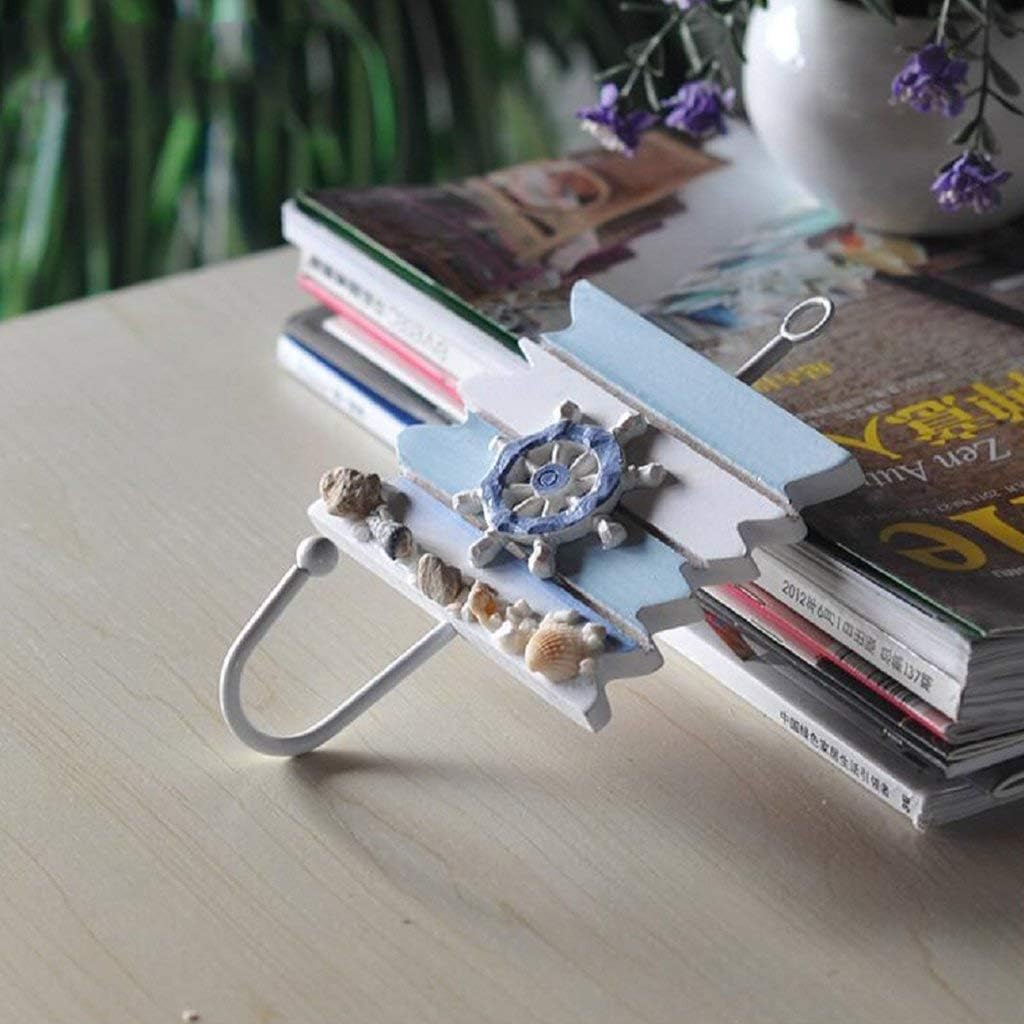 2pcs Mediterranean Style Wall Hooks Towel Hat Coat Hangers Bathroom Bedroom Clothes Coat Towel Holder Rack - Wheel + Anchor