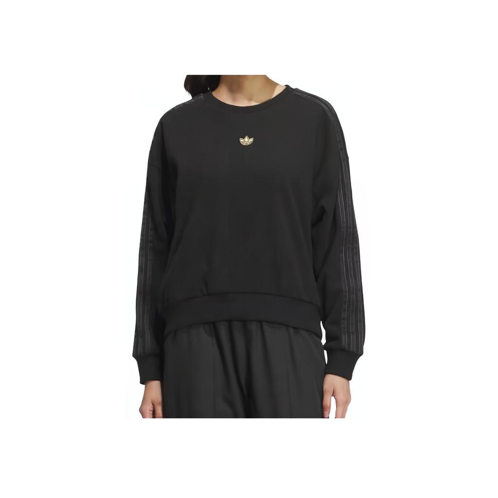 adidas Oryginalna seria Street Roaming Sportowa bluza damska z długim rękawem z okrągłym dekoltem Czarna KB1924