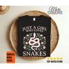 Just A Girl Who Loves Snakes T Shirt Funny Reptile Lover Apparel Vintage Washed Fashion Streetwear Designer Clothes Breathable