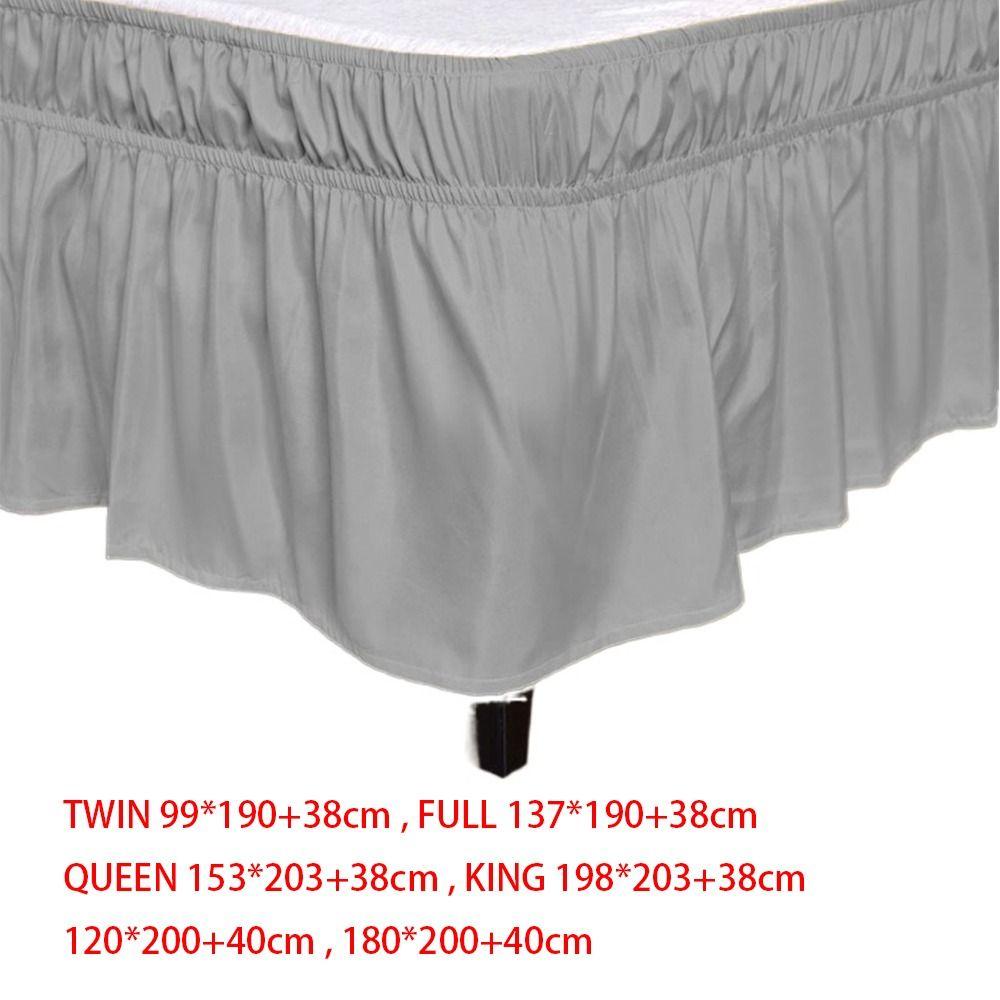 Elastic Bed Skirt Polyester Bed Side Skirt Accessories Bed Ruffles  Bedroom