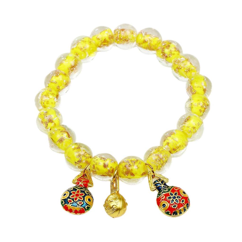 Gold Foil Glazed Devouring Beast Women's Luminous Bracelet