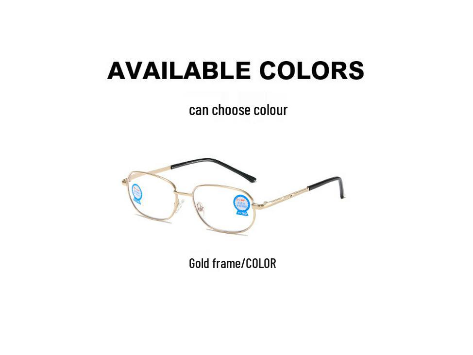 High-End Metal Reading Glasses with 100% Anti-Blue Light Protection for Seniors