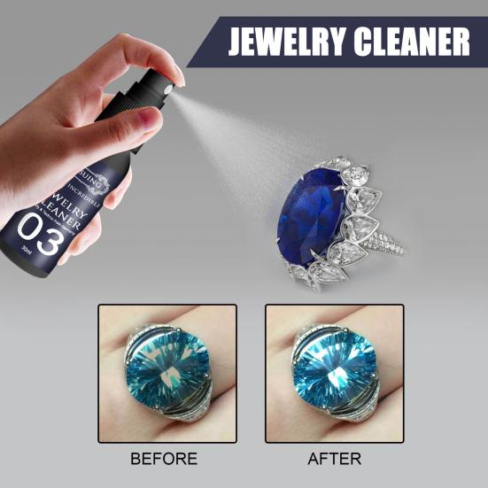 Jewelry Cleaner Spray Kit with Gloves Brush Universal Easy To Use Jewelry