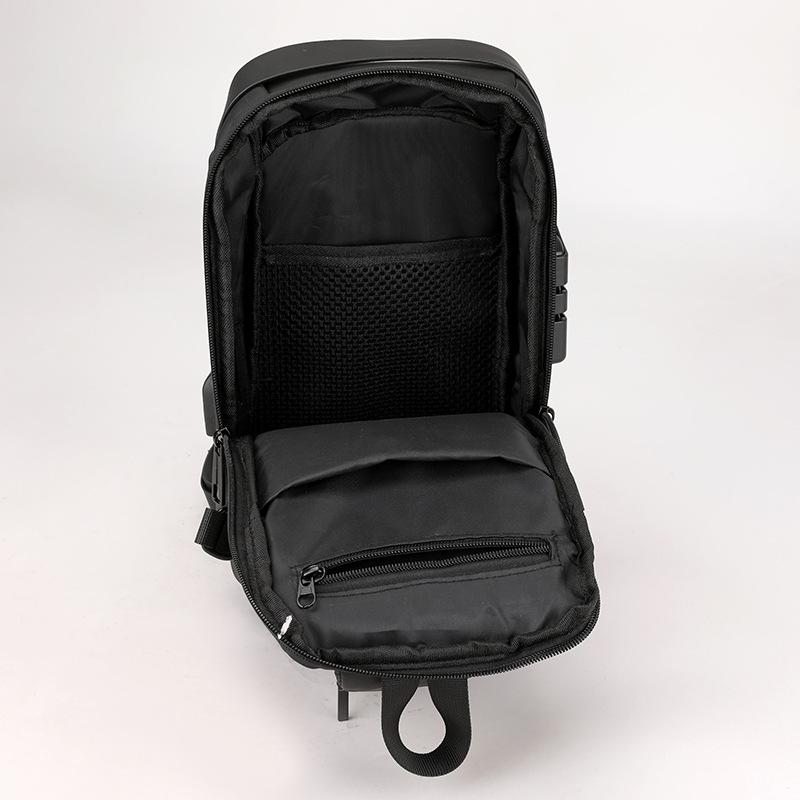 Men's breast bag USB charging multi-function shoulder commuting simple password lock portable messenger bag