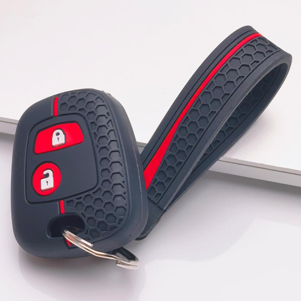 Honeycomb Car Key Cover for Peugeot 107 207 307 407 206 306 406 Citroen C1 C4 C2 C3 with Keychain Non Slip Grip Soft Silicone Car Remote Key Sleeve чёрный