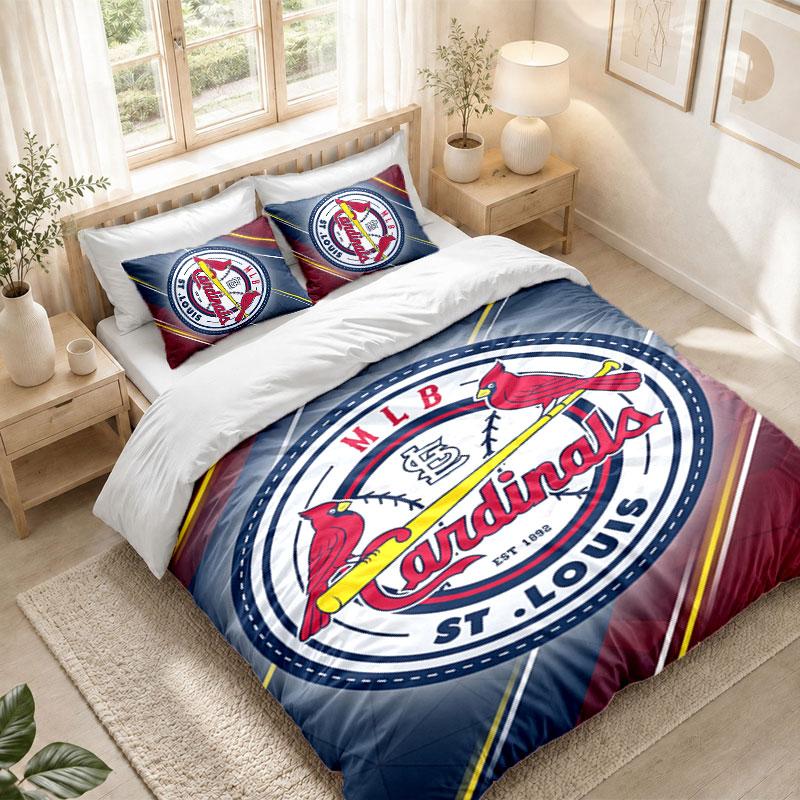 Bedding Set 1 Duvet Cover 2 Pillowcases St. Louis Cardinals Print Bedroom Home Decoration