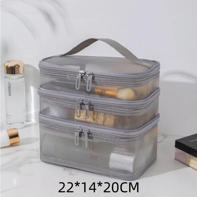 Travel Mesh Wash Storage Bag Organizer Μακιγιάζ Καλλυντικά Make Up Skincare Box Πλαστικό δοχείο Τσάντα για γυναίκες Ανδρικό μπάνιο