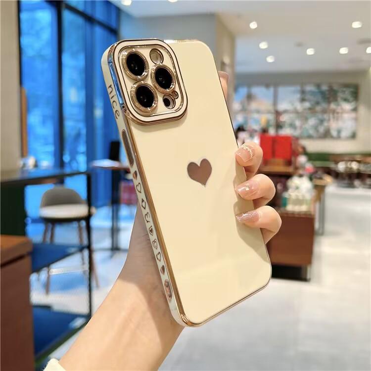 Case For Samsung Galaxy A04s Candy Color Glitter Plating Love Heart Frame Soft TPU Cover For Samsung A04s galaxyA04s Phone Cases