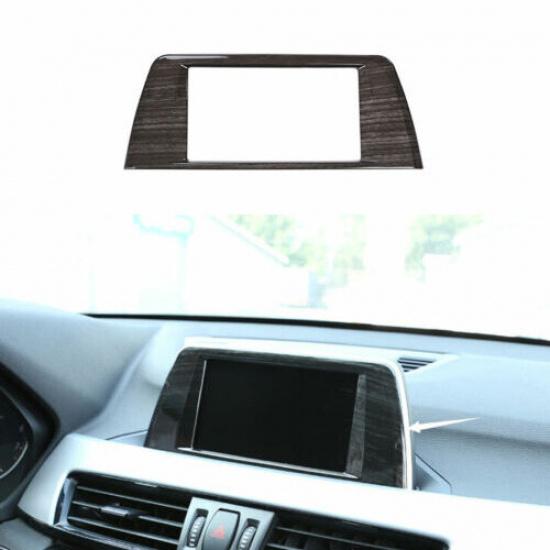Central Console Wood Grain Black Navigation Panel Trim For BMW X1 F48 2016-2021