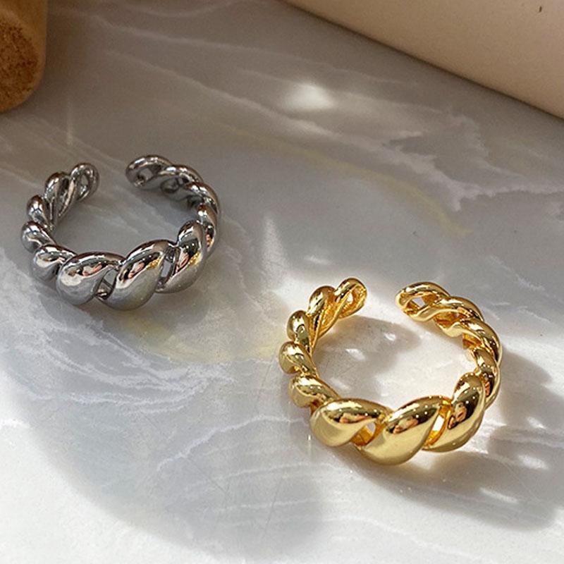 925 Sterling Silver Croissant Wrap Adjustable Rings For Women Wedding Elegant Designer Jewelry Ladies Accessories Jewellery