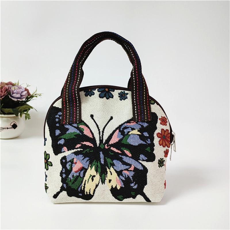 2025 Ethnic Style Embroidered Shell-Shaped Canvas Handbag: Cell Phone, Coin, and Shopping Bag