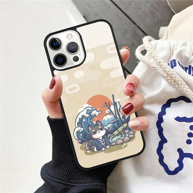 Japanese Style Tiger Cat Shiba Inu Phone Case For iPhone 17 Air 15 16e Cover 11 13 14 Pro Max 12 Plus Max Fundas