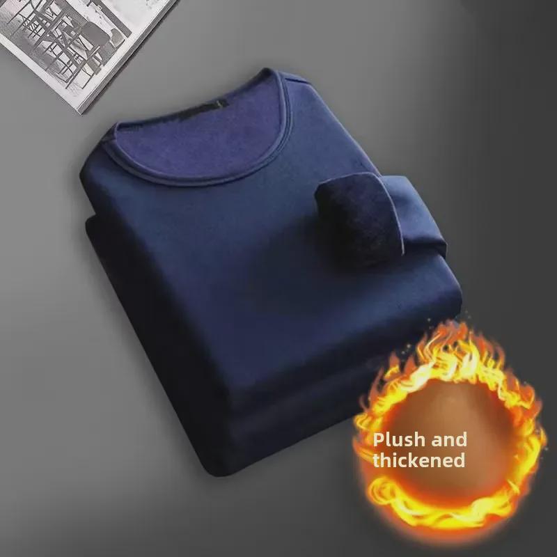 

Мужское термобелье, зимний верх - на бархатной подкладке, плотный, молодежный дизайн, большой размер, для ношения на улице, нижняя рубашка 5XL