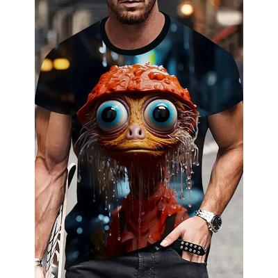 Strauß Grafik 3D Gedruckt Lustige Tier T-Shirts Mode Sommer Lässig Locker Übergröße Herren T-Shirts
