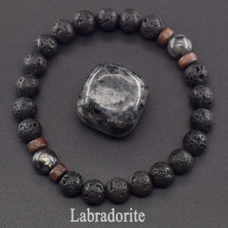 Natürliches gelbes Tigerauge-Perlenarmband für Männer und Frauen, schwarzes vulkanisches Lava-Armband, tibetisches Buddha-Armband, elastisches Seil, Paar-Steinarmband