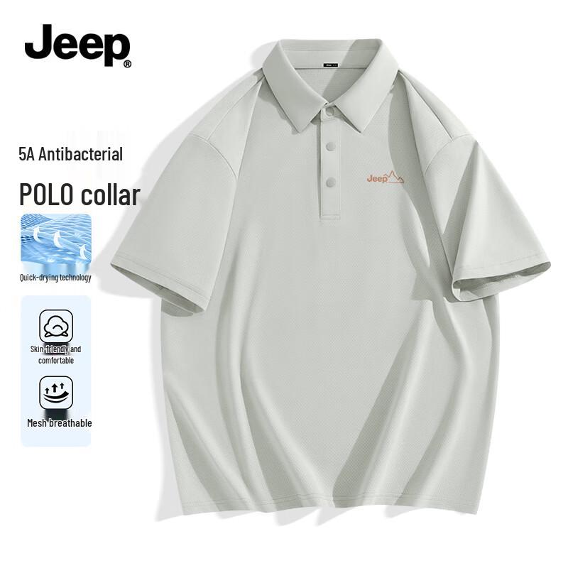 JEEP Men s Mesh Breathable Quick-Dry Polo Shirt L