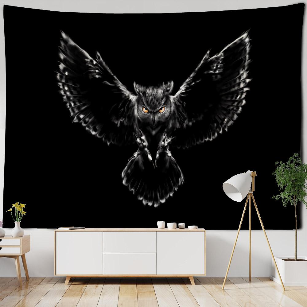 Wolf Retro Rune Art Tapestry Magical Animals Sun Moon Witchcraft Wall Hanging Hippie Home Living Room Dormitory Wall Decoration