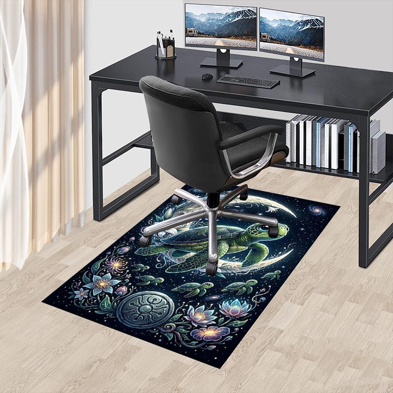 1PC Turtle Flowers Extra Large Non-Slip Floor carpet, Office, family, bedroom, Studio - Large Area Rug,Longlasting Material-K0412