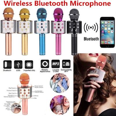 Drahtlose Bluetooth Mikrofon Handheld Karaoke Mic Audio Tragbare Lautsprecher Musik Aufnehmen Mikrofone Home Party Party Im Freien
