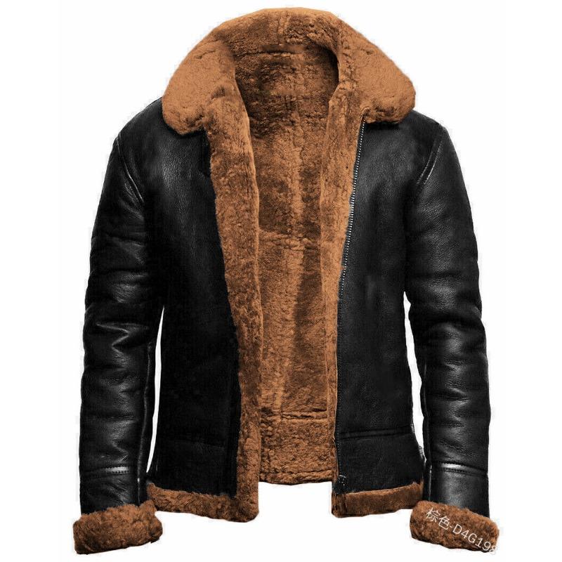 European and American Street Fur Integrated Men's Coat Thickened Fur Medium and Long Jacket Suede
