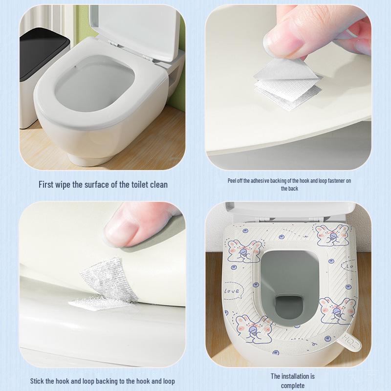 Cute Waterproof EVA Toilet Seat Cushion, Universal Washable Foam Ring for All Seasons