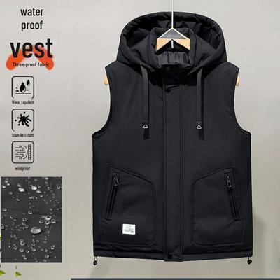 2025 Unisex Cotton Hooded Gilet – Warm, Trendy, Thickened Casual Vest for Students
