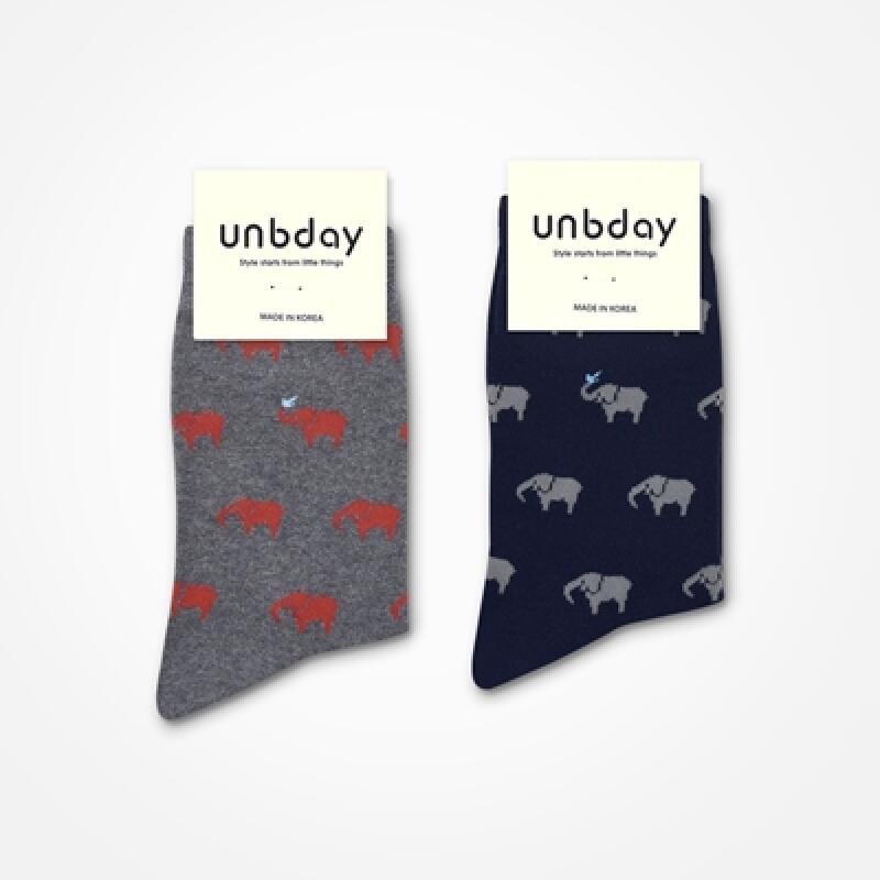Unisex elephant pattern socks gray