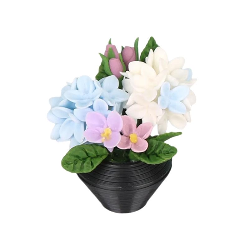 1/12 Miniature Potted Flower Model Figurine For Doll House Scene Display Accessories Microlandscape Setting Props