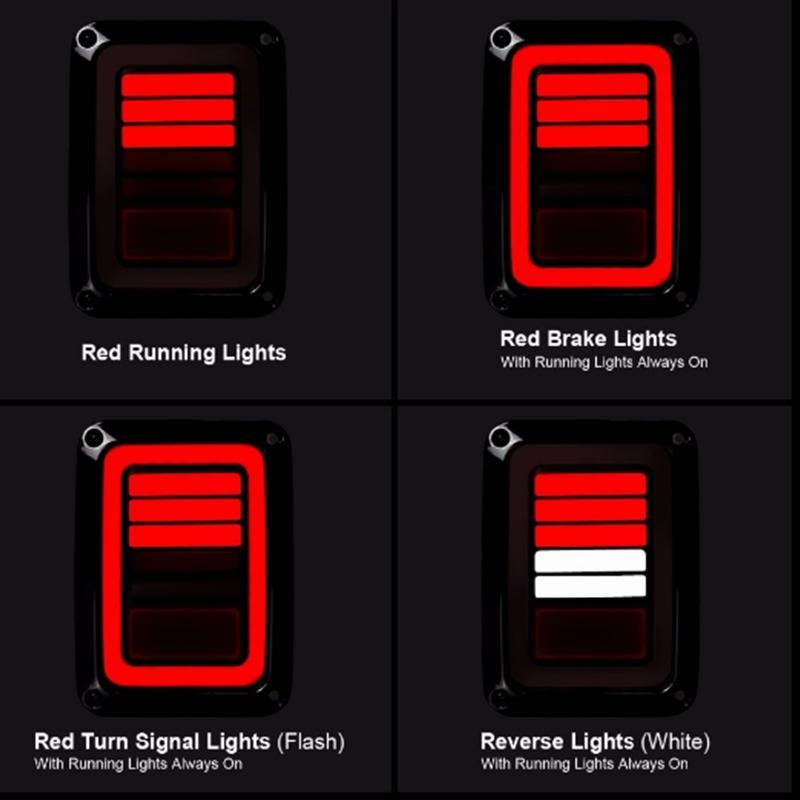 LED Tail Lights Smoke Lens For Jeep Wrangler 2007-2017 JK JKU With Break Back Up Light Reverse Turn Parking Signal Lamp Assembly