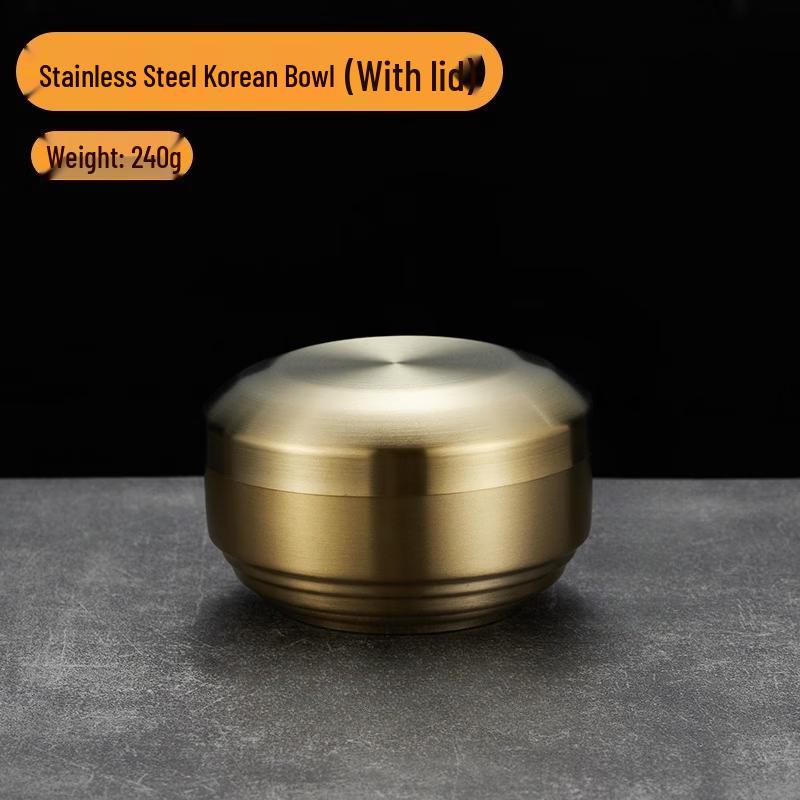 

ZISIZ 304 Stainless Steel Double-Layer Salad & Rice Bowl with Lid